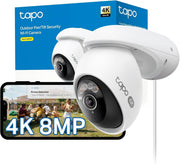 4K 8MP Security Camera Outdoor AI Facial Recognition WiFi 6 IP66