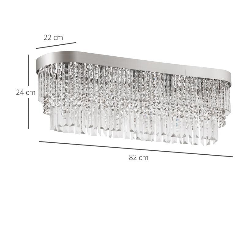 Modern 82cm Crystal Raindrop Chandelier Ceiling Light E14 5 Bulb Luxury Fixture