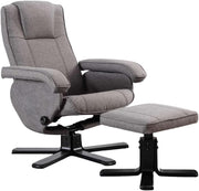 Recliner Armchair Swivel Fabric Chair w/ Footstool Lounge Office Home