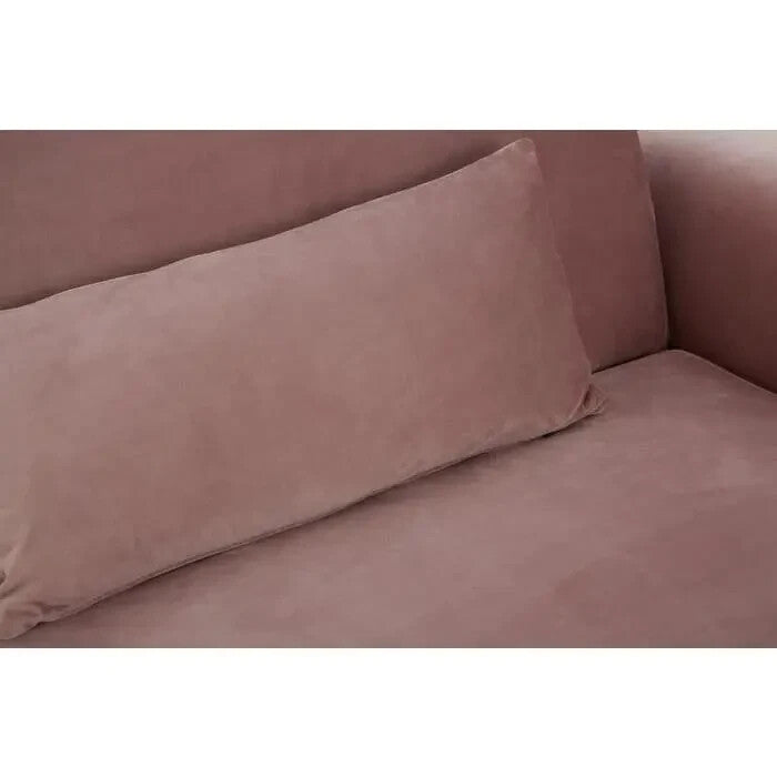 Pink Velvet Sofa Bed Modern 3 Seater Gold Legs Flared Arm Stylish Couch