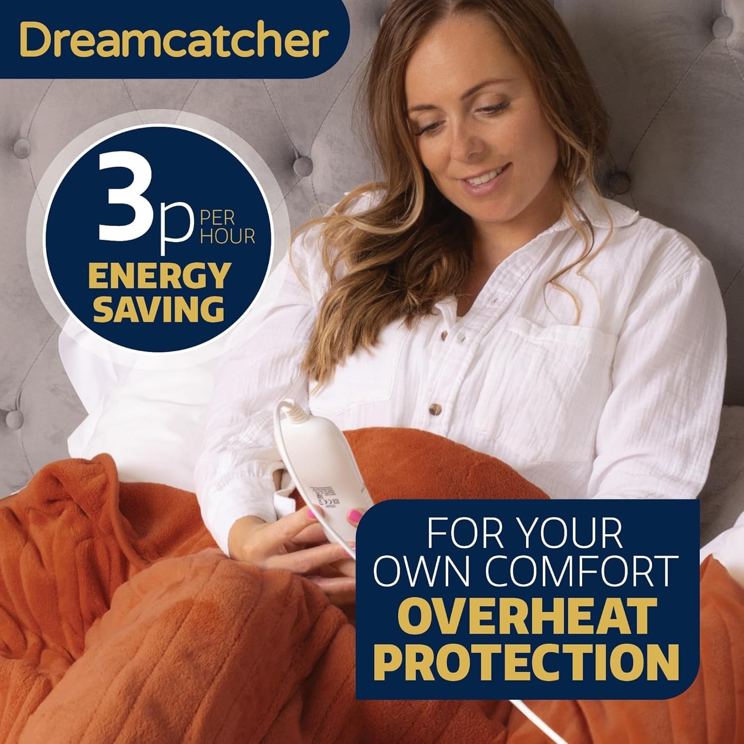 Electric Heated Throw Blanket 160x120cm Soft Fleece 9 Heat