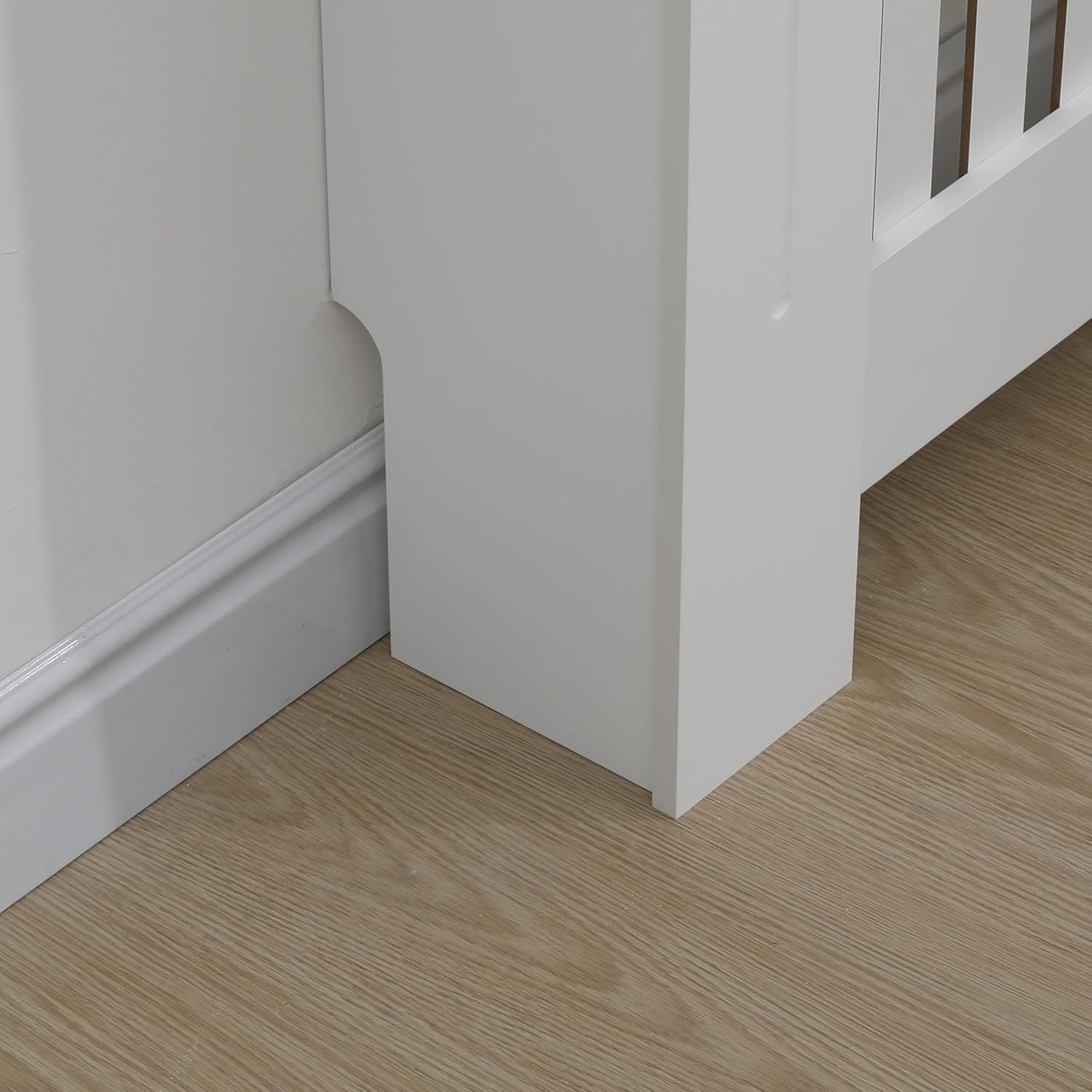 White Modern Radiator Cover Shelf Cabinet MDF Wood Heater Protector Small