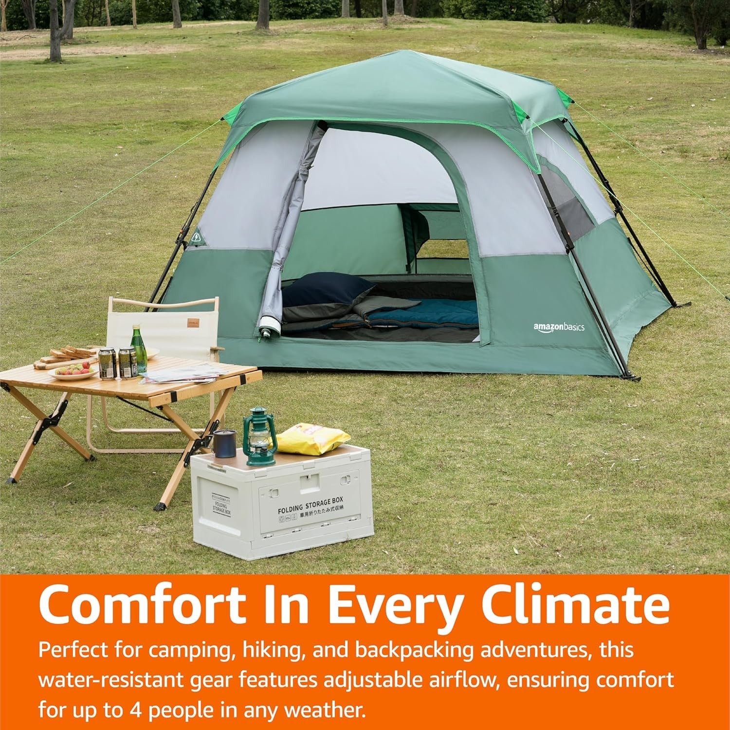 4 Person Camping Tent Waterproof with Rainfly Carry Bag Outdoor