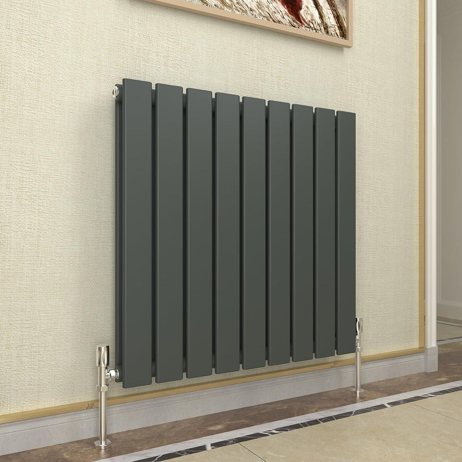 Modern Anthracite Designer Radiator 600x612mm Double Panel Central Heating