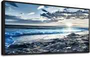 Large Framed Canvas Wall Art Ocean Beach Seascape Living Room Decor