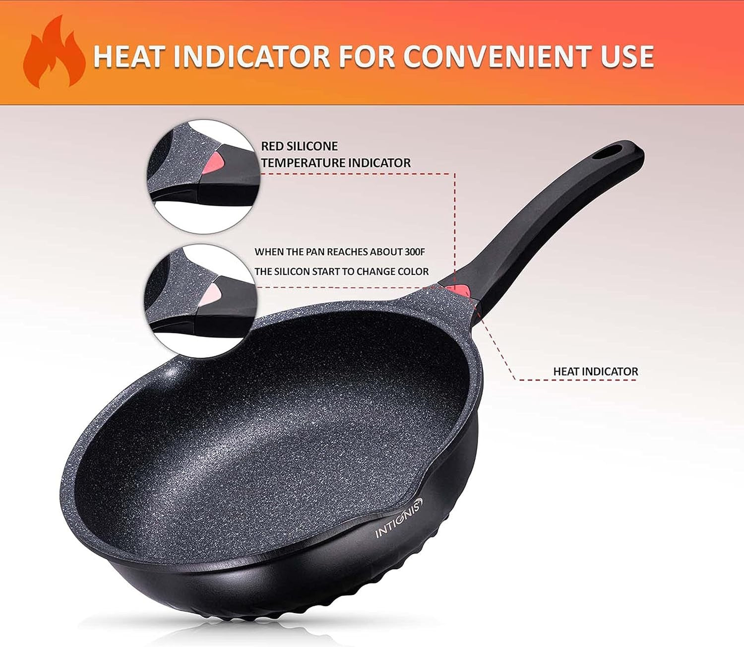 28cm Black Deep Non Stick Frying Pan with Lid  3in1 Skillet Sauté Pan & Mini Wok