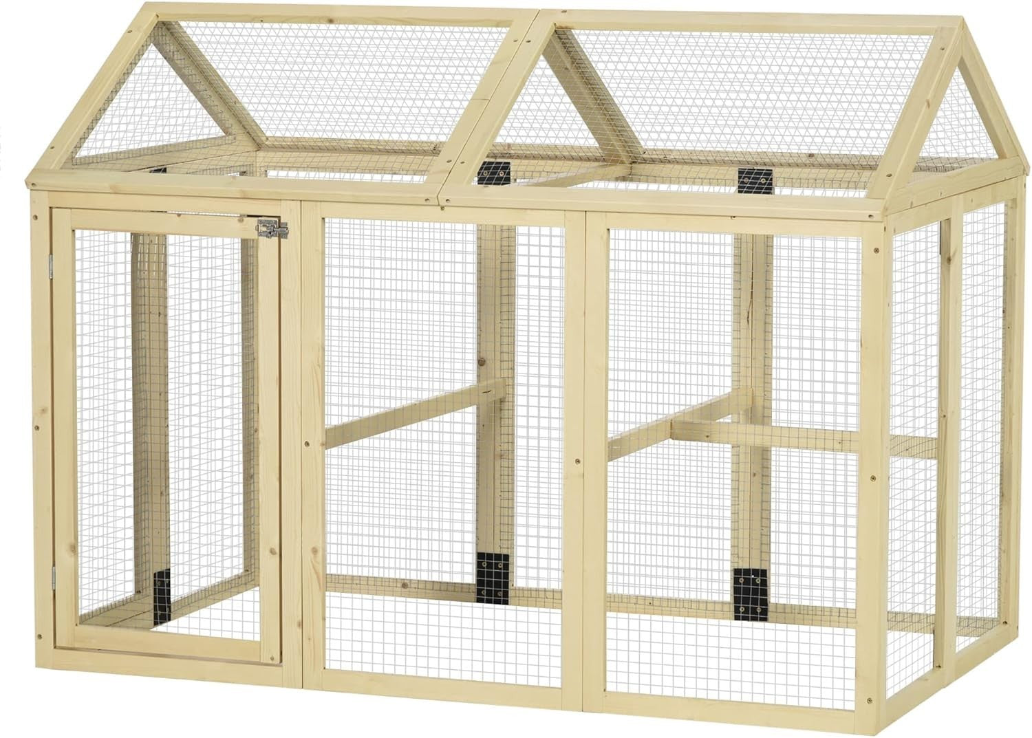 Large Wooden Chicken Run Coop Combinable Pet Playpen Outdoor 1–3 Hens