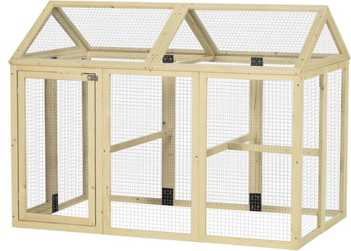 Large Wooden Chicken Run Coop Combinable Pet Playpen Outdoor 1–3 Hens