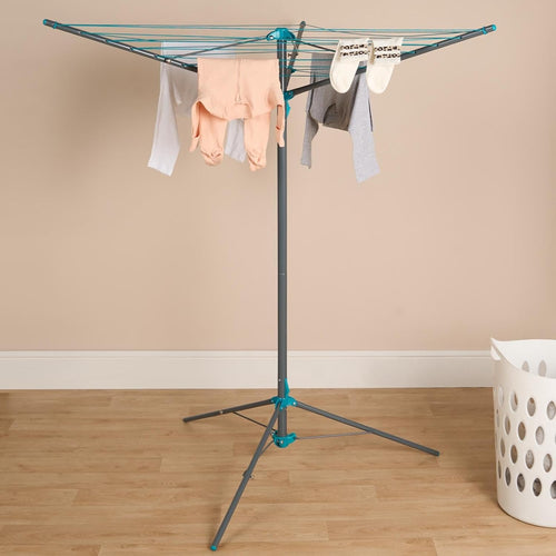 Rotary Clothes Airer 3 Arm Tripod Dryer Outdoor Washing Line Garden Patio