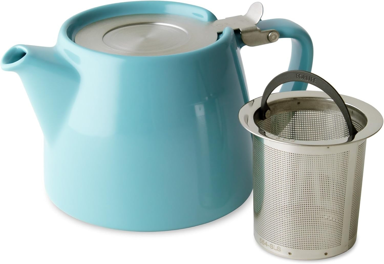 Porcelain Teapot with Infuser 530ml Turquoise Tea Pot Dishwasher Safe