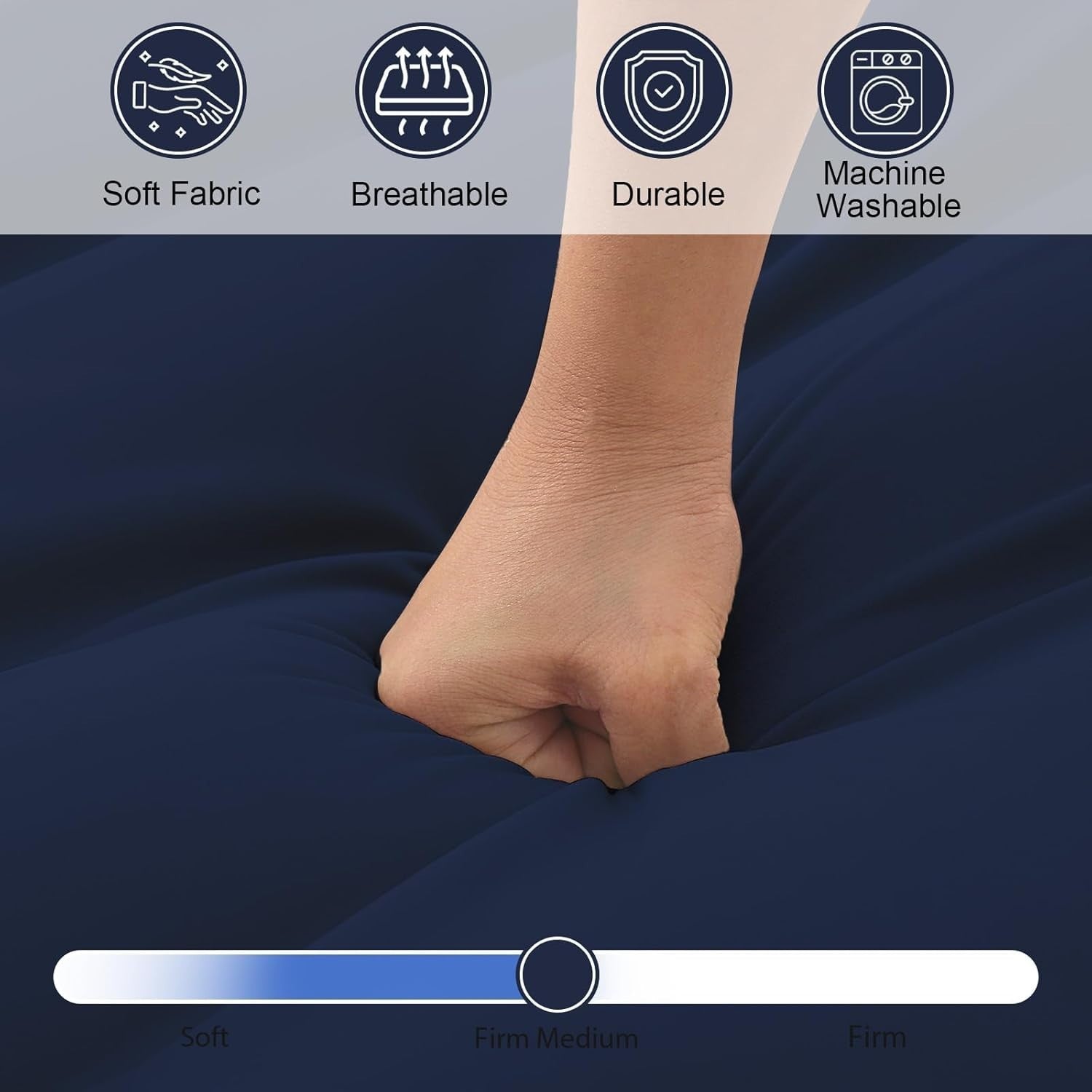 Portable Roll-Up Floor Mattress 190x120cm | High-Density Foam Futon Pad