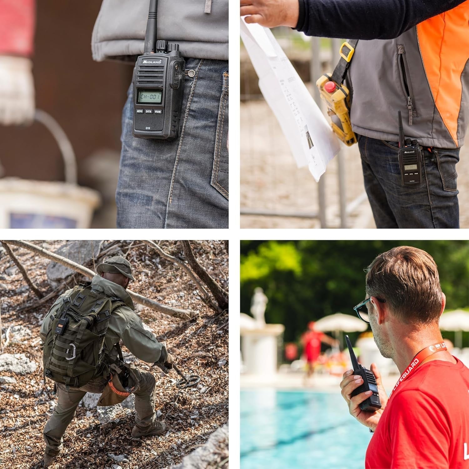IP67 Waterproof Walkie Talkie 99 Channel PMR446 12Km Pro Radio