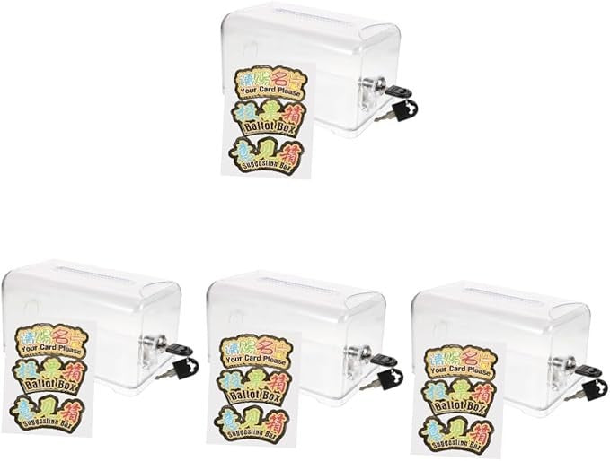 Clear Acrylic Donation Box with Lock – Secure Ballot Fundraising Suggestion Drop