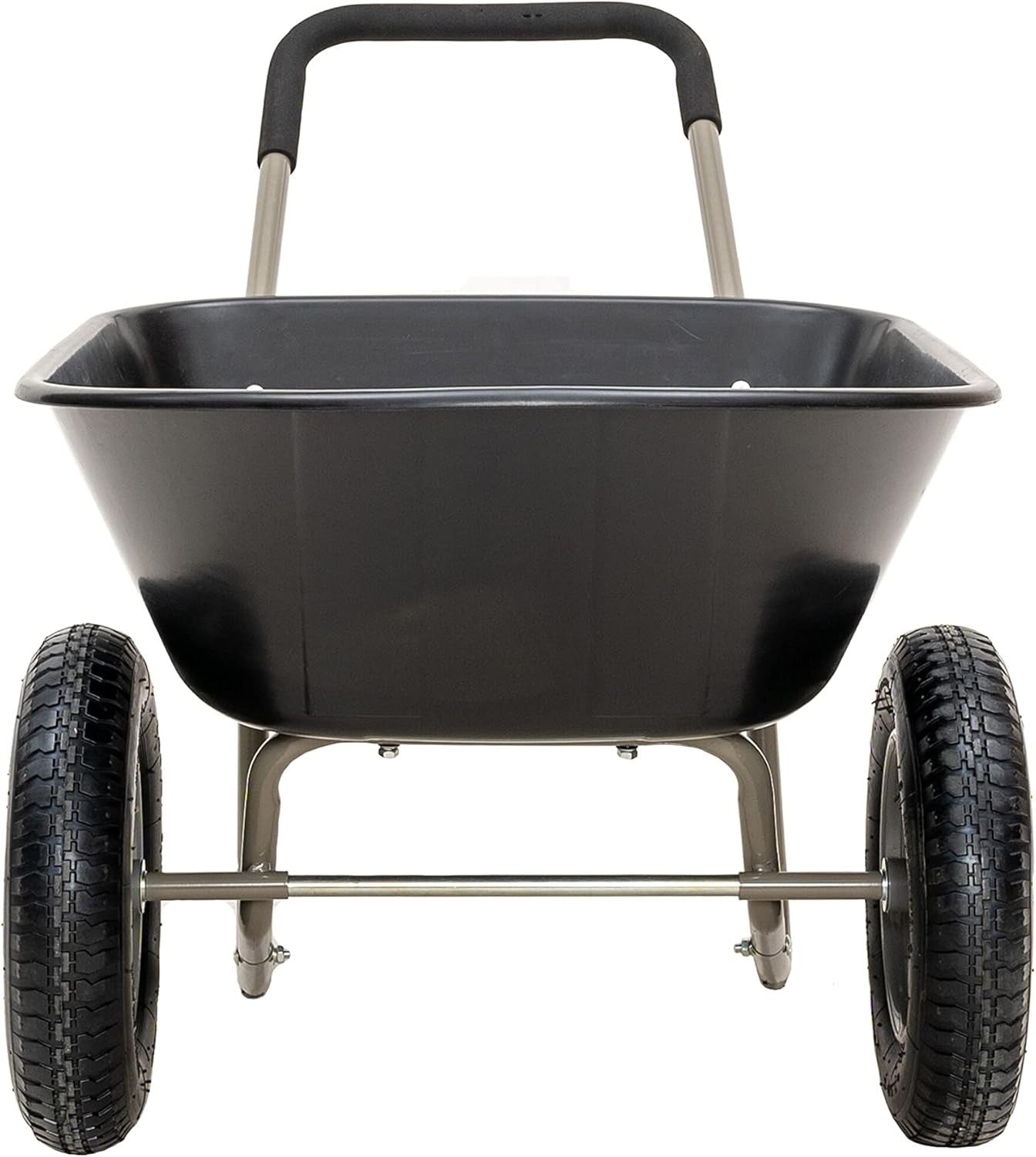 85L 2-Wheel Garden Wheelbarrow – Black – Pneumatic Tyres Heavy Duty 150kg Steel