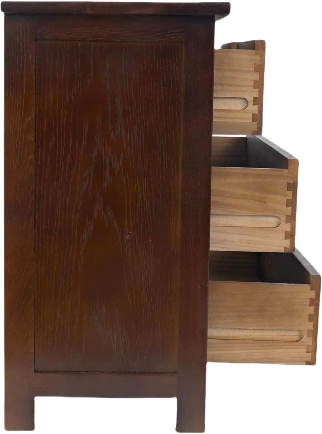 Solid Oak 4 Drawer Sideboard Cabinet Walnut Chest Bedroom Storage Unit