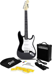 Electric Guitar Starter Kit 10W Amp Black Full Size w/ Bag & Whammy