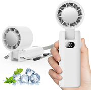 3-in-1 Turbo Fan – 12500RPM Foldable 180° 100 Speed 3600mAh Rechargeable White