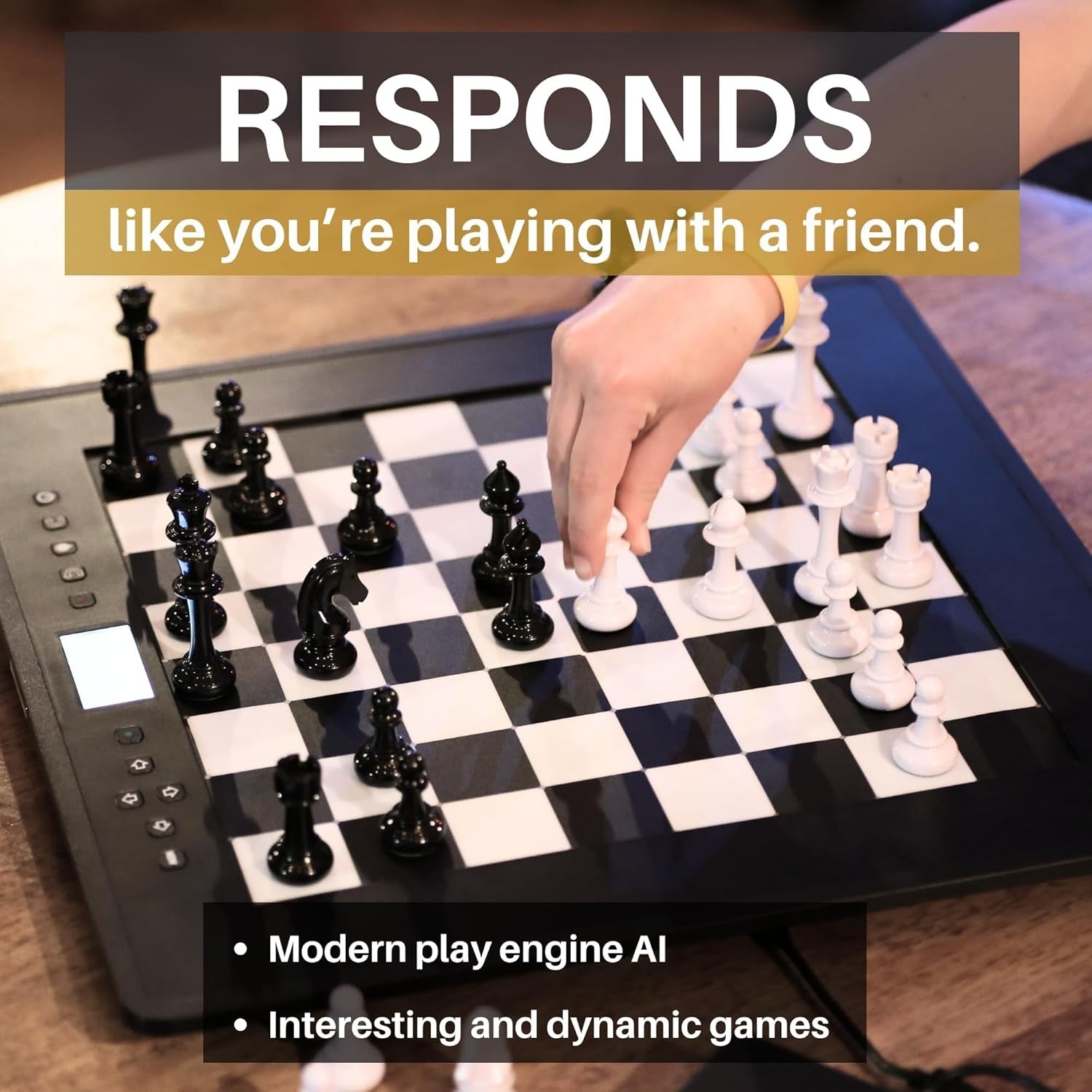 Electronic Chess Computer with LED Move Display & Adjustable Skill Levels