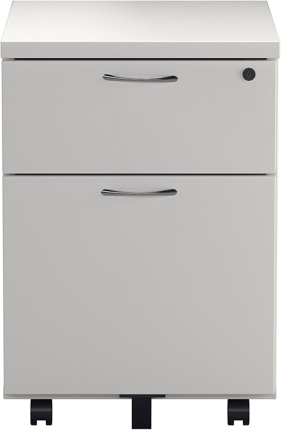 Lockable 2 Drawer Mobile Filing Cabinet Pedestal Office Storage White