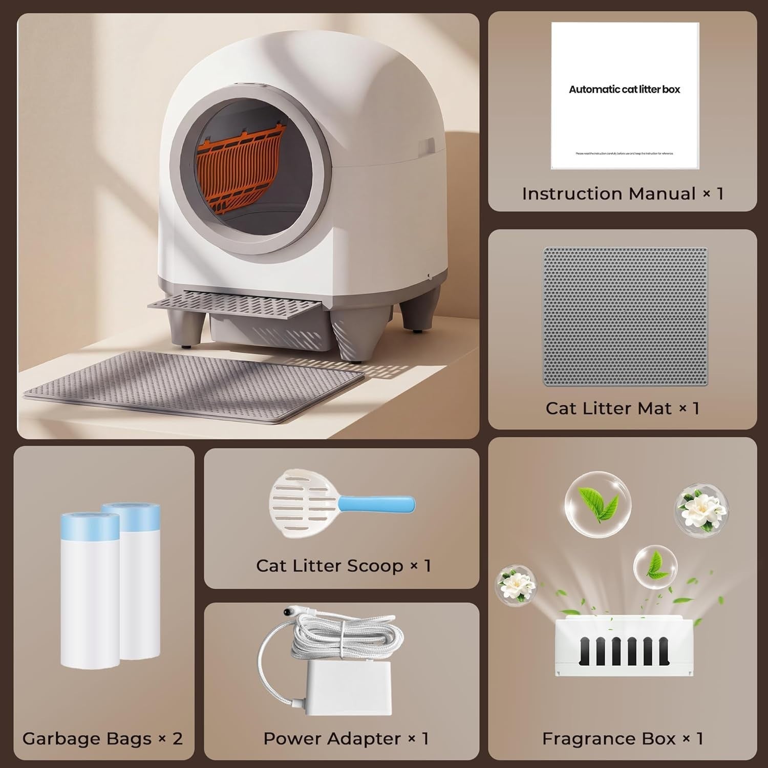 XXL Self Cleaning Cat Litter Box Automatic App Control Odor Removal