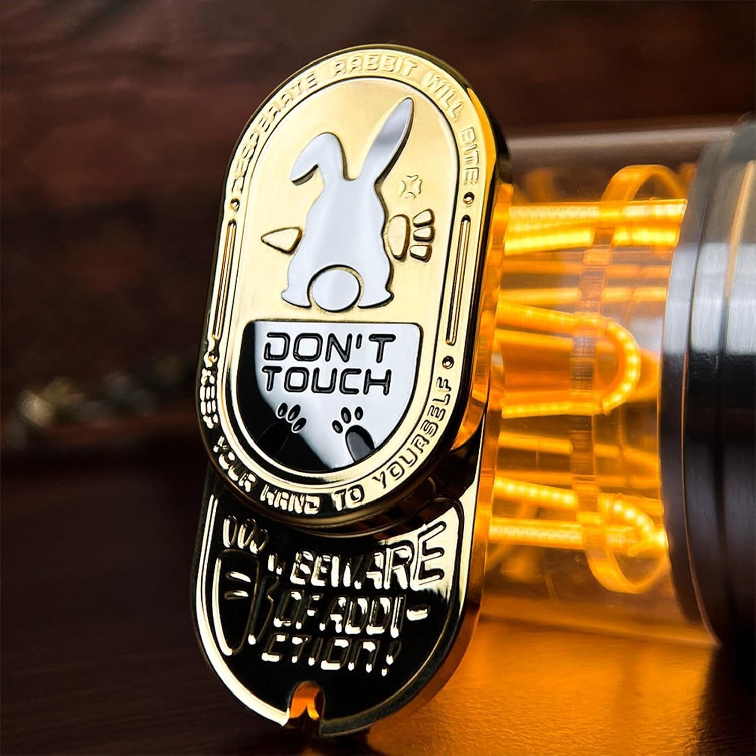 Gold Metal Rabbit Fidget Slider EDC Stress Relief Clicker