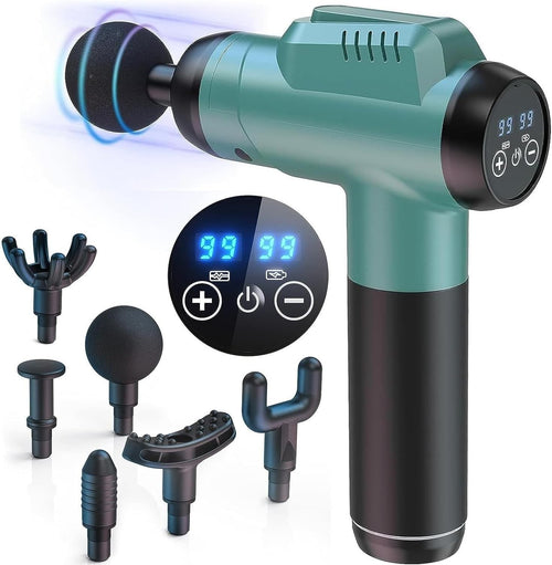 Deep Tissue Massage Gun Percussion Muscle Relief LCD Touch 99 Speeds 6 Heads