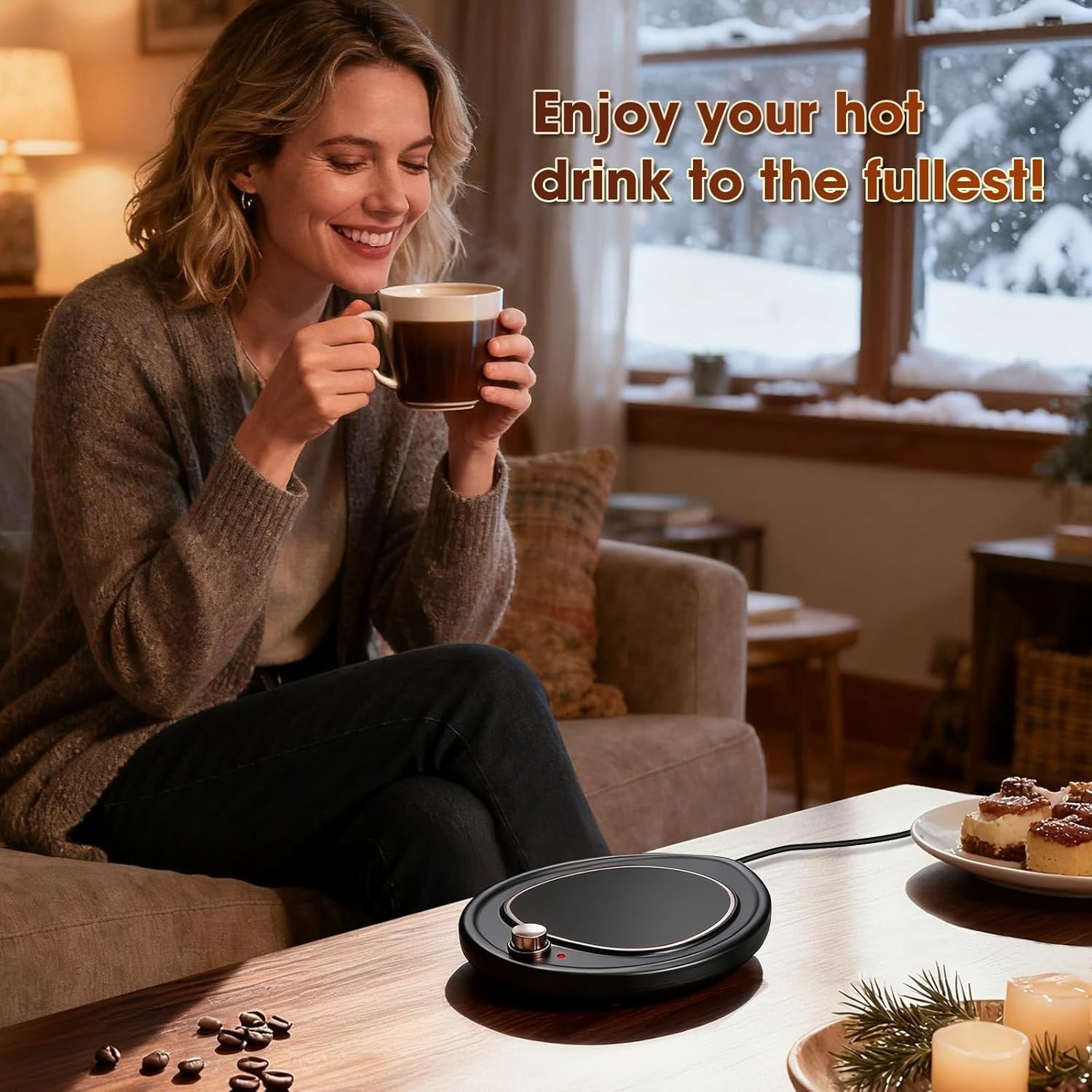 Coffee Mug Warmer 2 Temp Settings Desk Cup Heater Plate