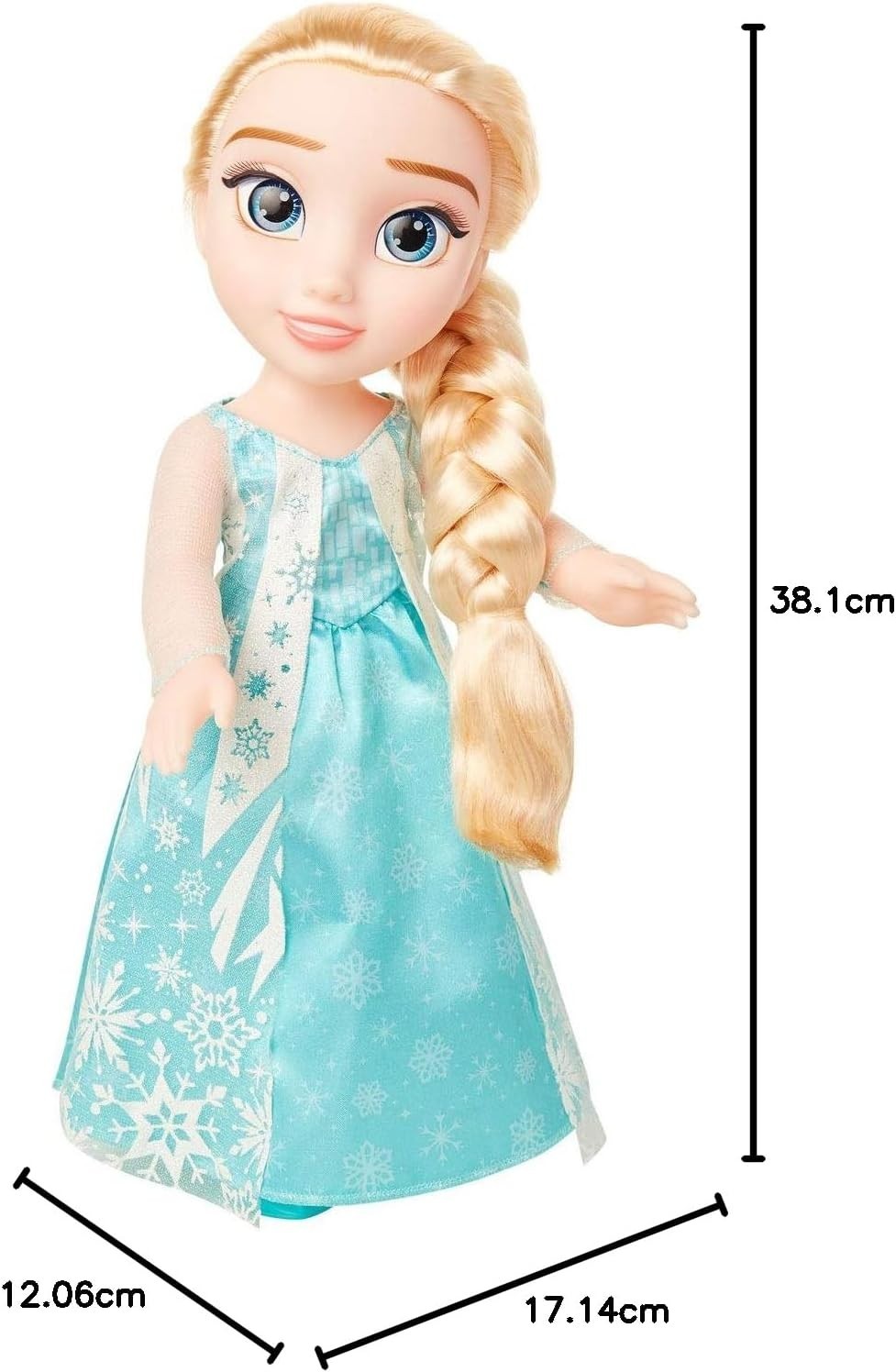 14in Ice Queen Fashion Doll Glitter Cape Braided Hair Toy
