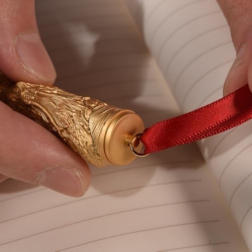 Fine Nib Fountain Pen White Gold Dragon Metal Gift Box Set