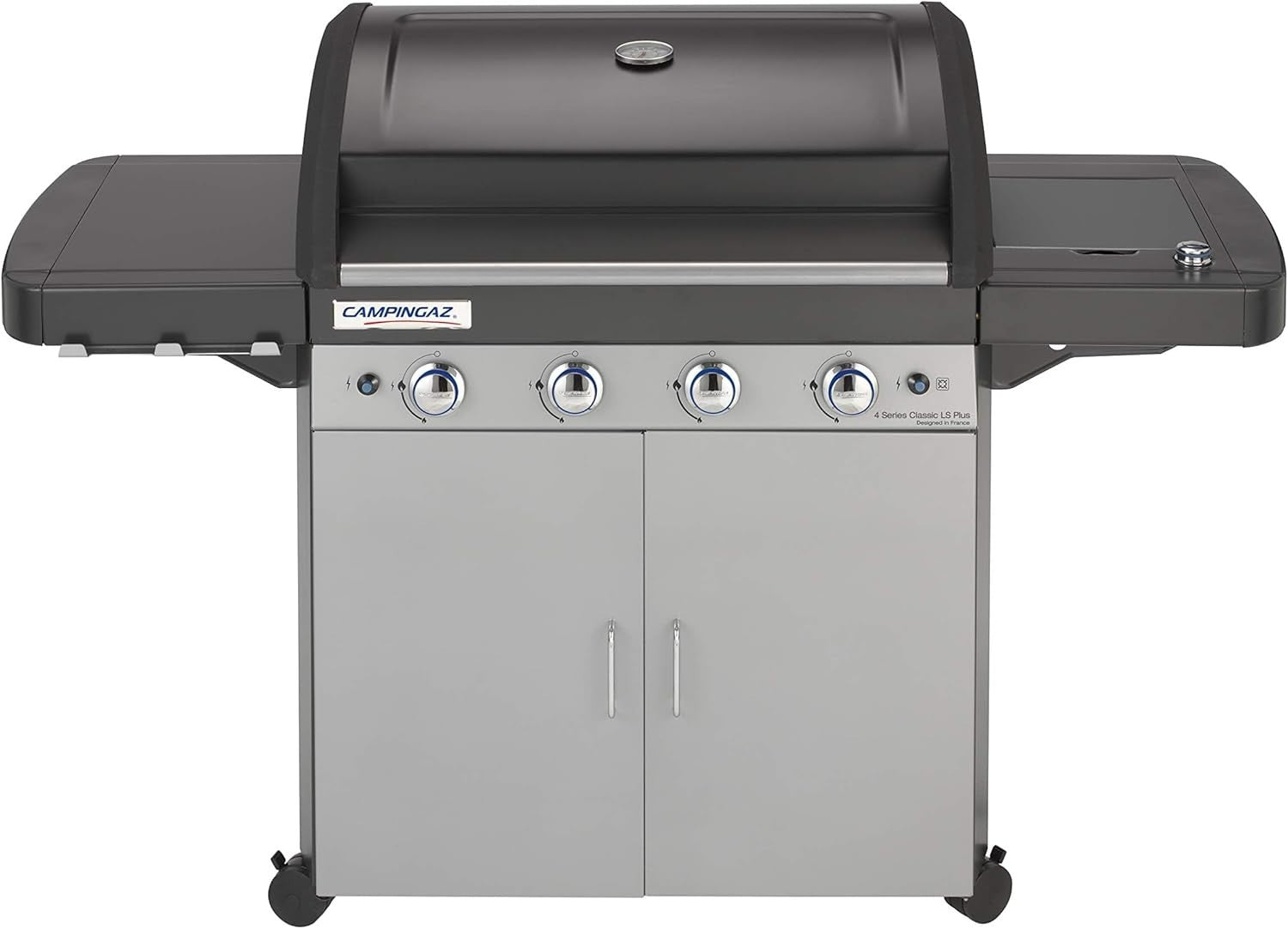 4 Burner Gas BBQ Grill with Side Burner Cast Iron Griddle Large Outdoor Cooking