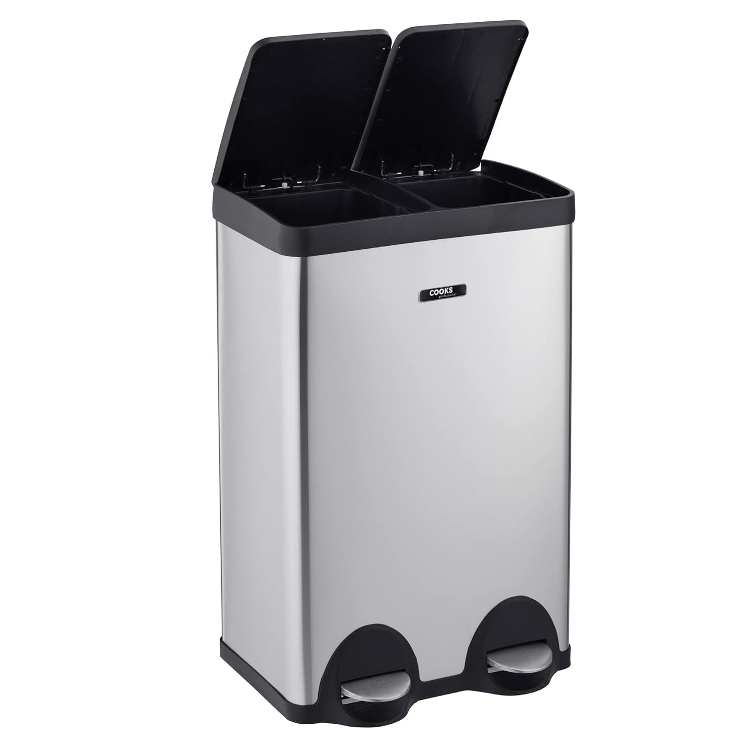 60L Dual Pedal Recycling Bin 2x30L Stainless Steel Soft Close