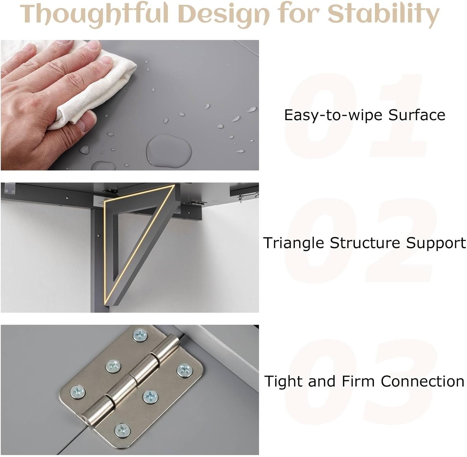 Wall Mounted Folding Desk Drop Leaf Laptop Table Space Saving Home Office