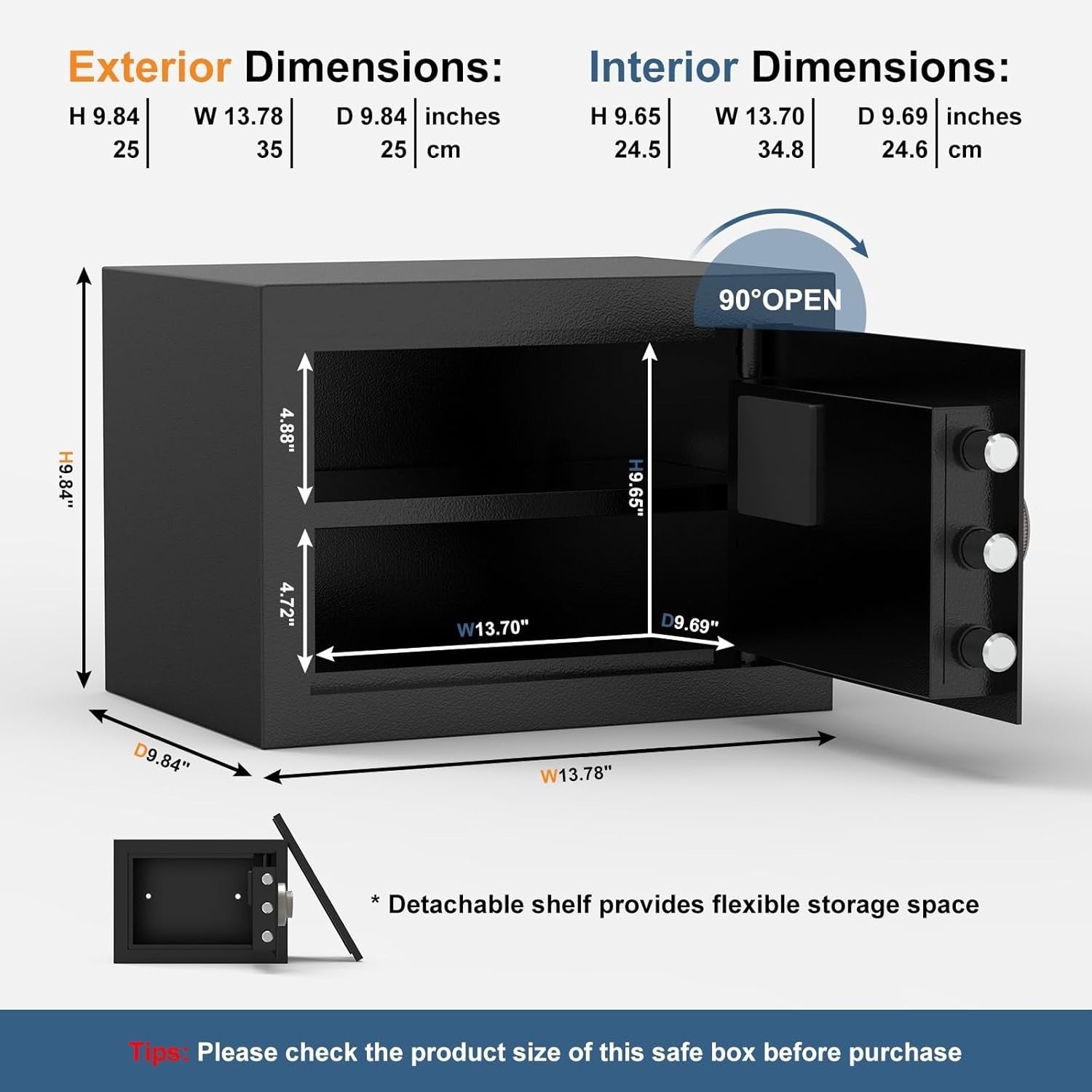 16L Digital Safe Box Heavy Duty Steel Alarm Security Safe Lock
