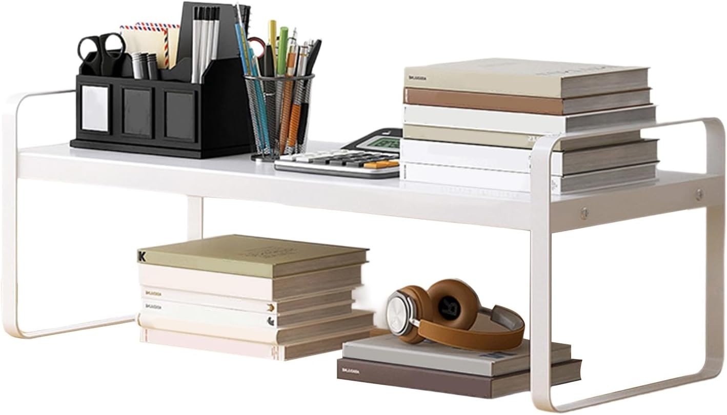 Stackable Desktop Organizer Metal Storage for Office & Kitchen
