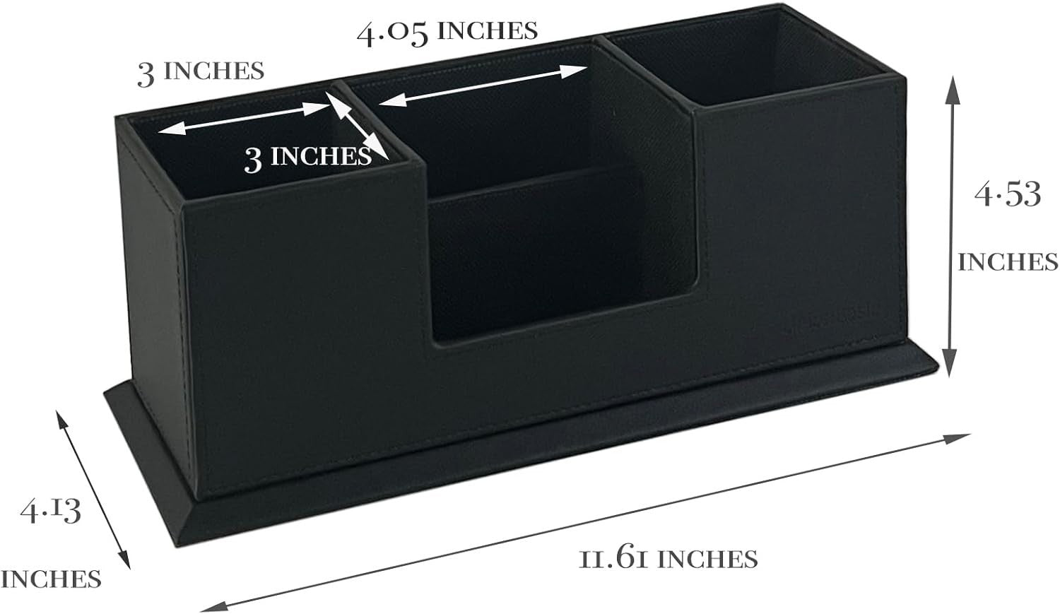 Leatherette Desk Organiser with Dual Pen & Card Holder – Office Desk
