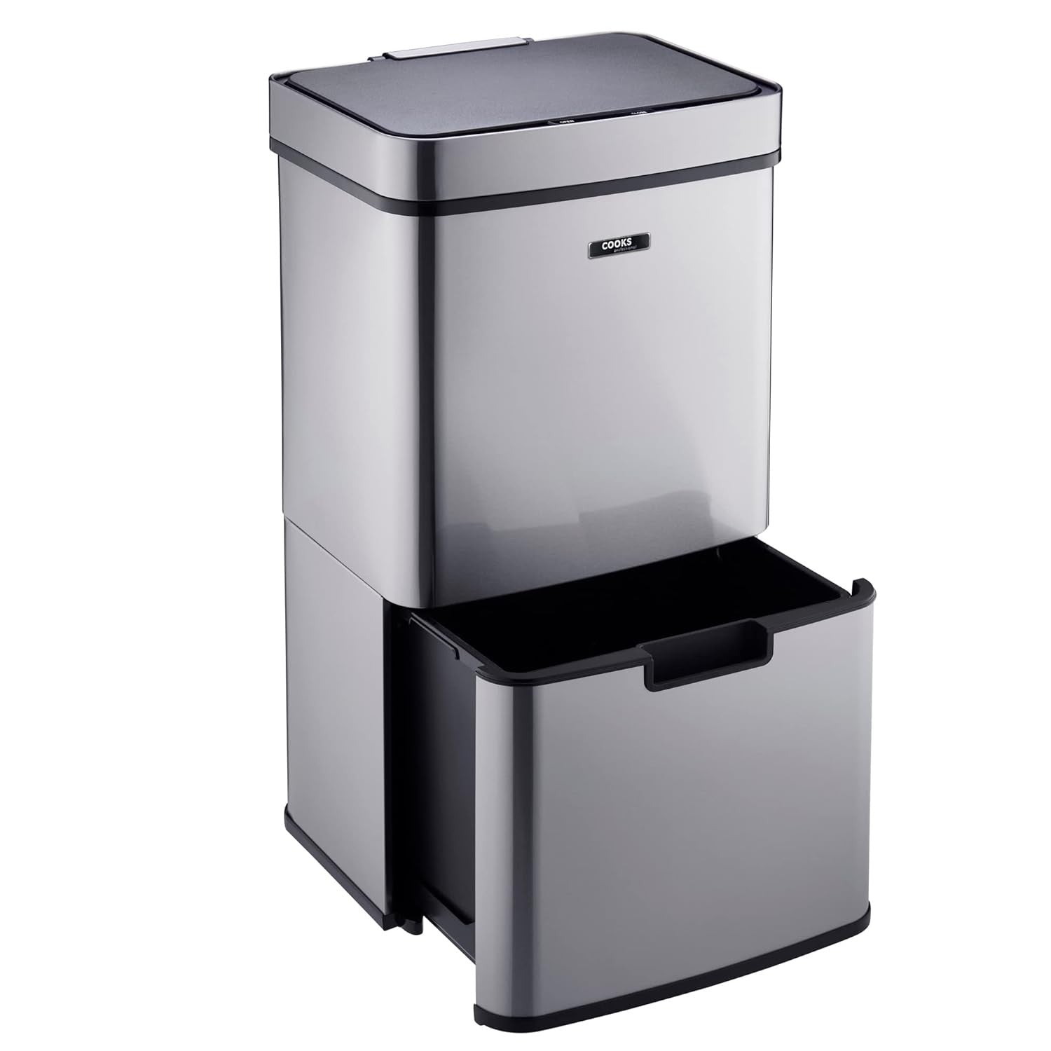 75L Dual Compartment Motion Sensor Kitchen Bin Silver