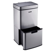 75L Dual Compartment Motion Sensor Kitchen Bin Silver