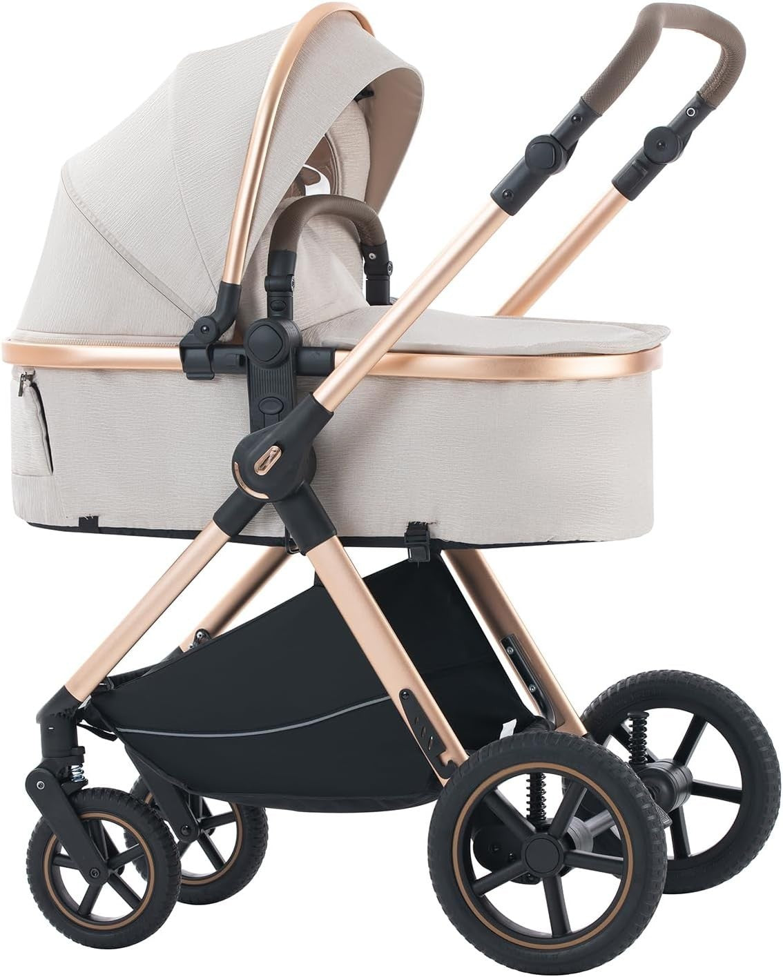 3 in 1 Baby Pram Pushchair Travel System Aluminium Frame Lightweight Foldable