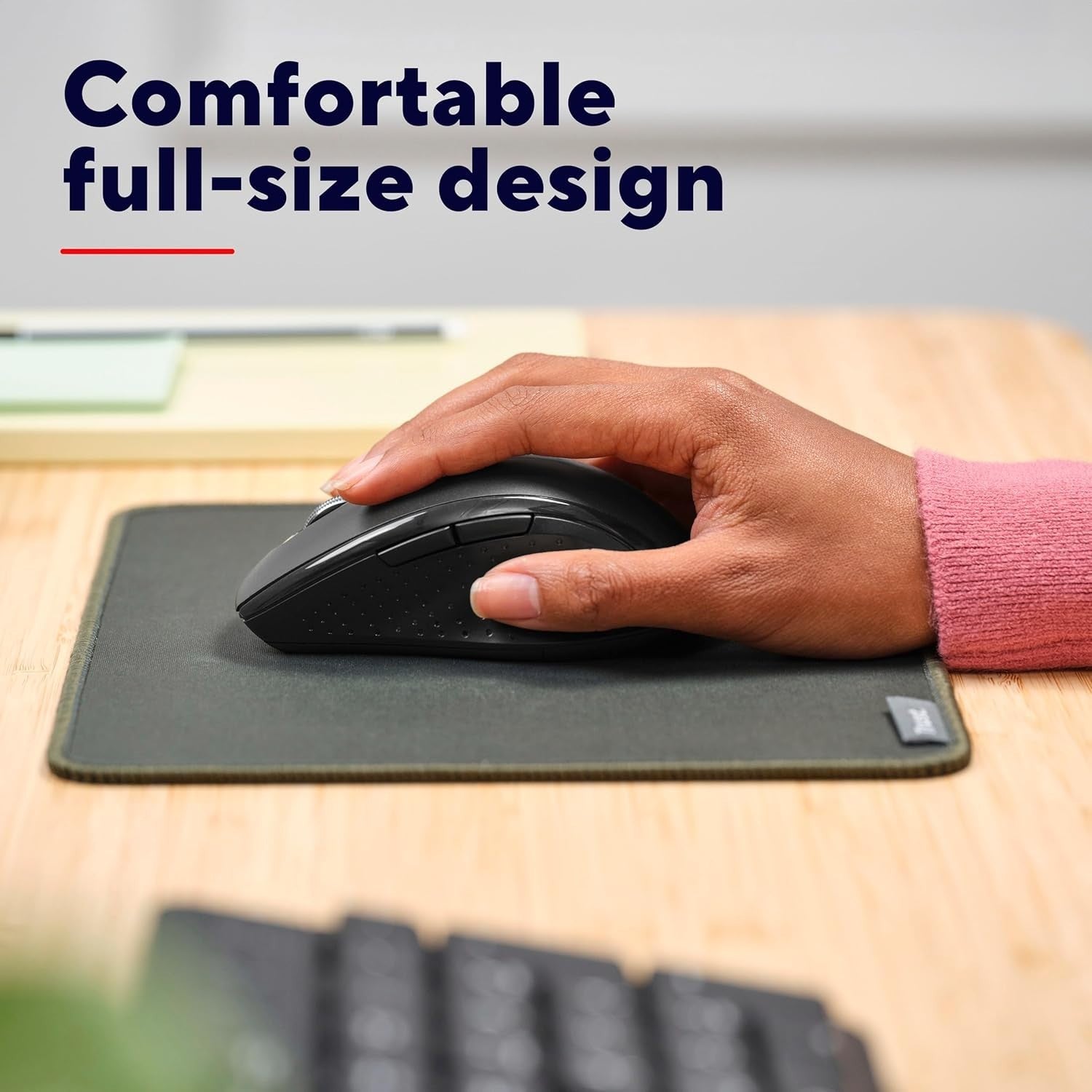 Wireless Mouse 6 Button Adjustable DPI 10m Range USB Black