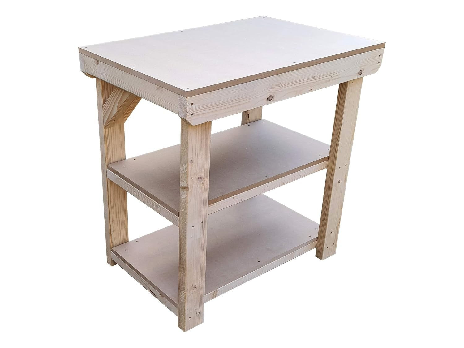 5ft Heavy Duty Wooden MDF Workbench with Double Shelf – Strong Work Table
