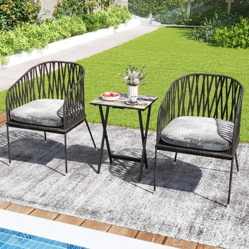 Set of 4 Folding Tray Tables with Rack Portable Faux Marble TV Snack Tables