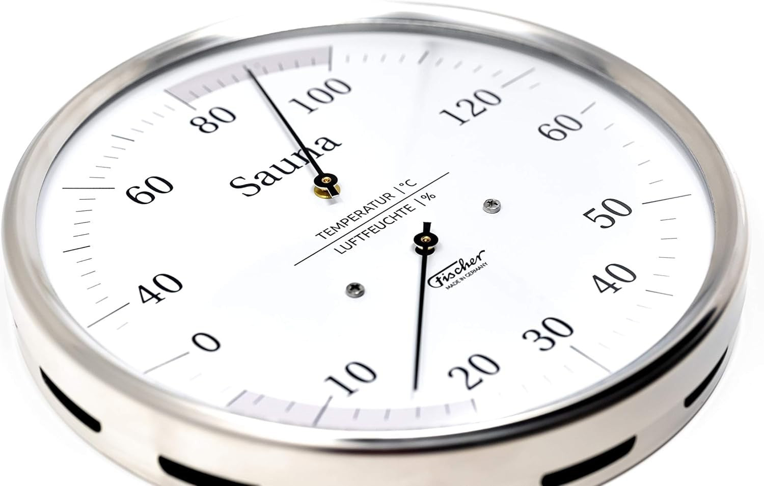 Stainless Steel Sauna Thermo-Hygrometer Humidity & Temperature Gauge Dial 13cm