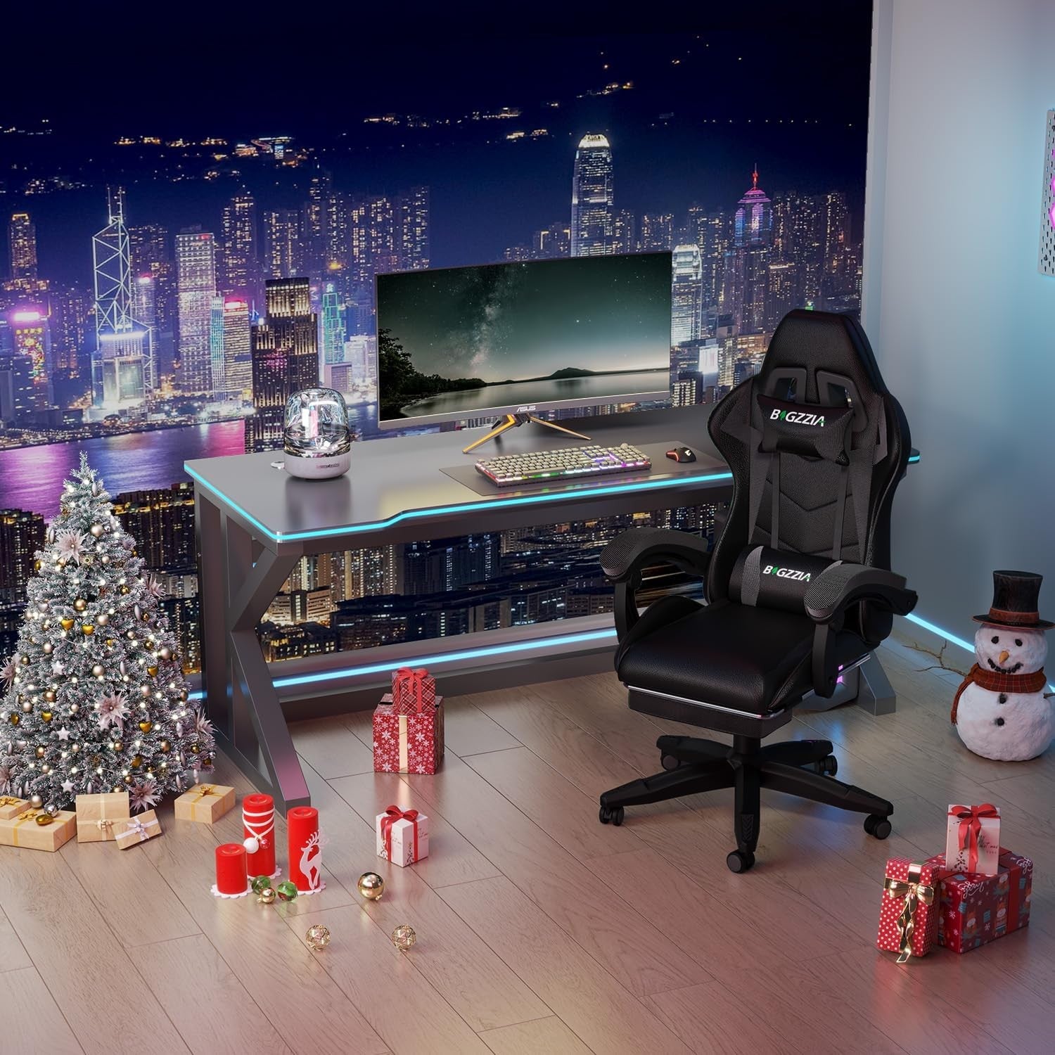 Ergonomic Gaming Chair with Footrest Reclining Office Computer Chair