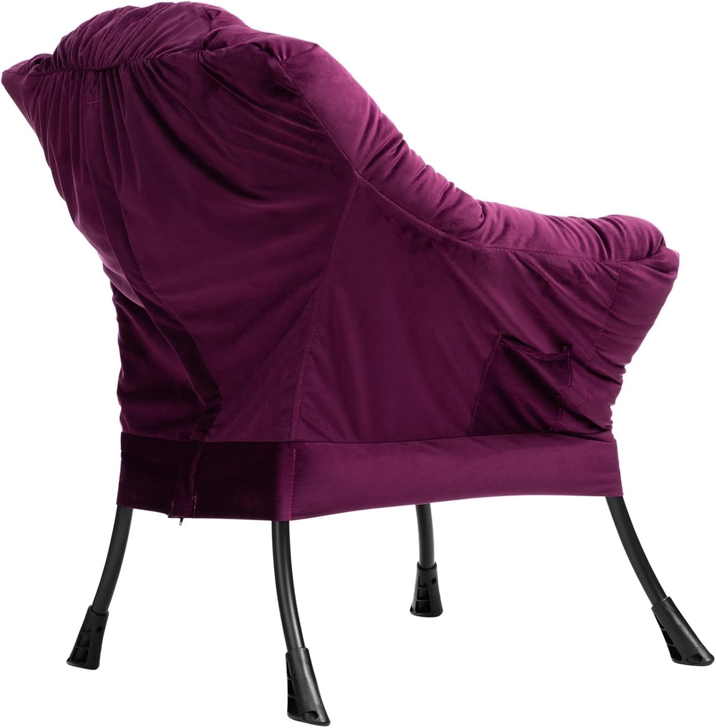 Luxury Velvet Accent Armchair Small Living Room Comfy Lounge Chair Purple