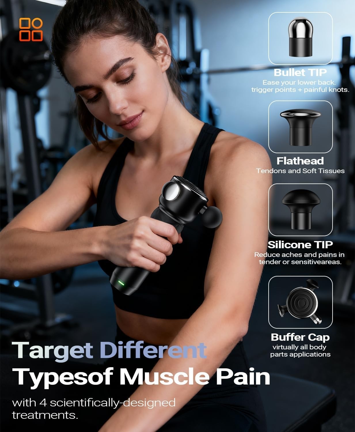 Deep Tissue Massage Gun Trigger Point Muscle Massager Quiet Rechargeable