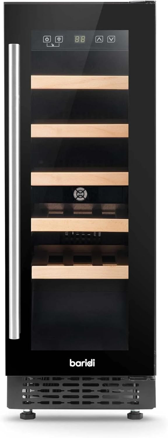 Slim Built In Wine Cooler 30cm Under Counter Fridge Touch Control 20 Bottle