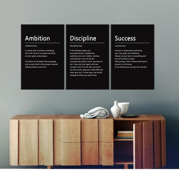 Motivational Canvas Wall Art 3 Panel 16x24