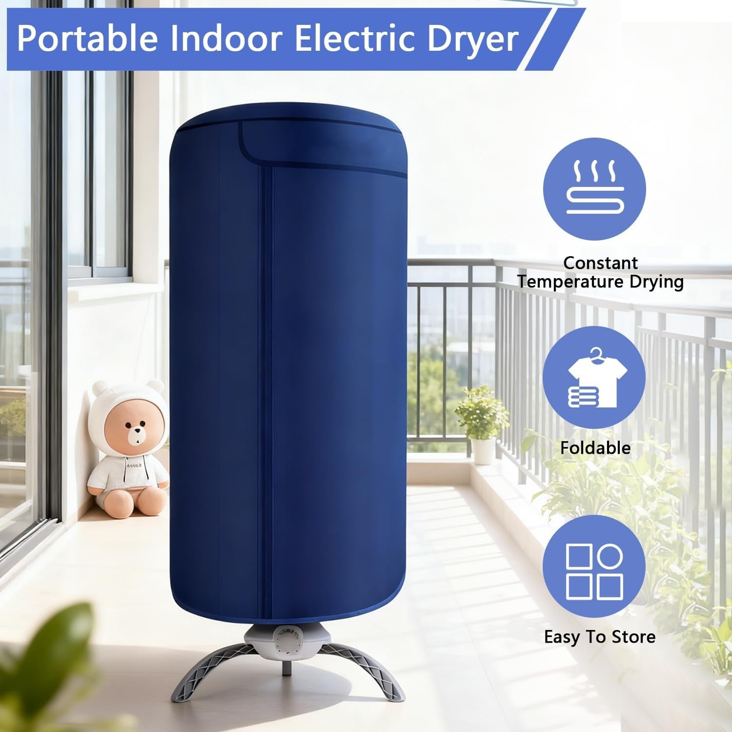 900W Portable Electric Clothes Dryer Heated Airer 12KG Indoor Folding Pod