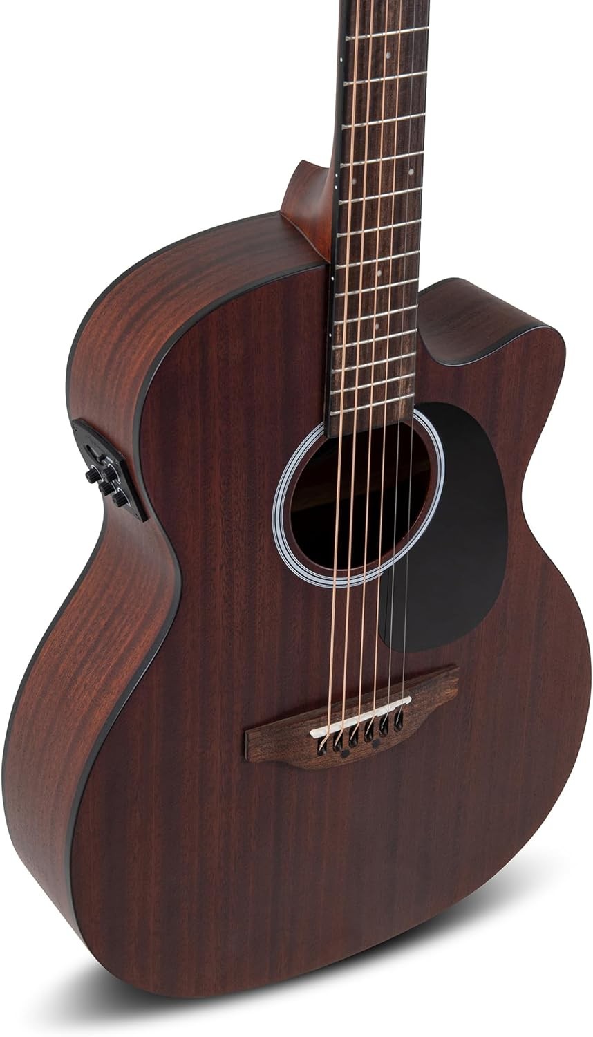 Electro Acoustic Guitar Orchestra Cutaway Mahogany Brown Satin