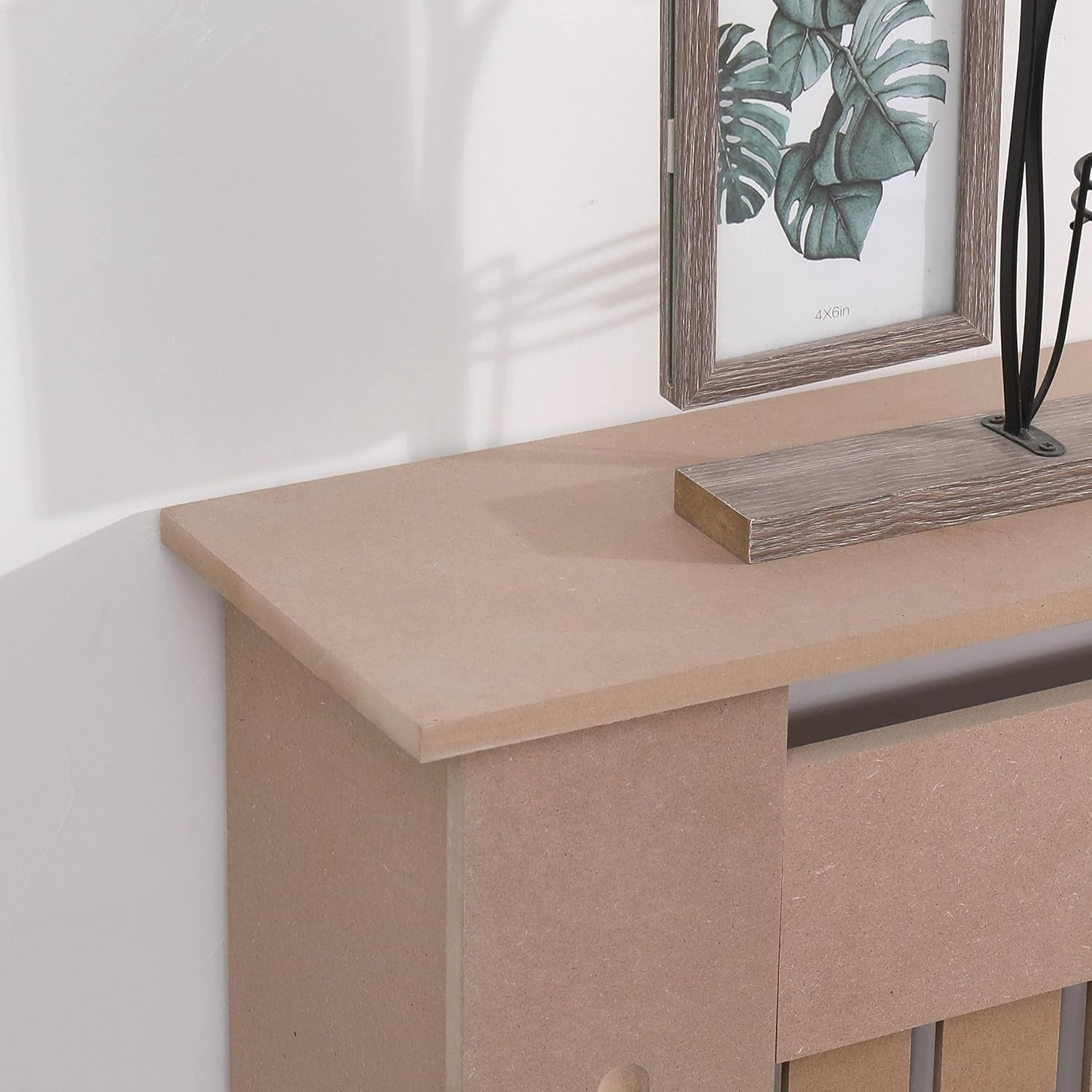 Medium Unfinished Radiator Cover | MDF Vertical Slat Cabinet – Minimalist Design